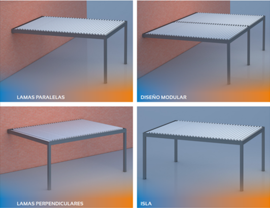 Toltec Nueva pérgola bioclimática diseño modular
